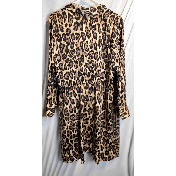 NWT Intempo WOMENS Leopard Print Wrap Shirt Dress SEXY Size 1X - Picture 6 of 8